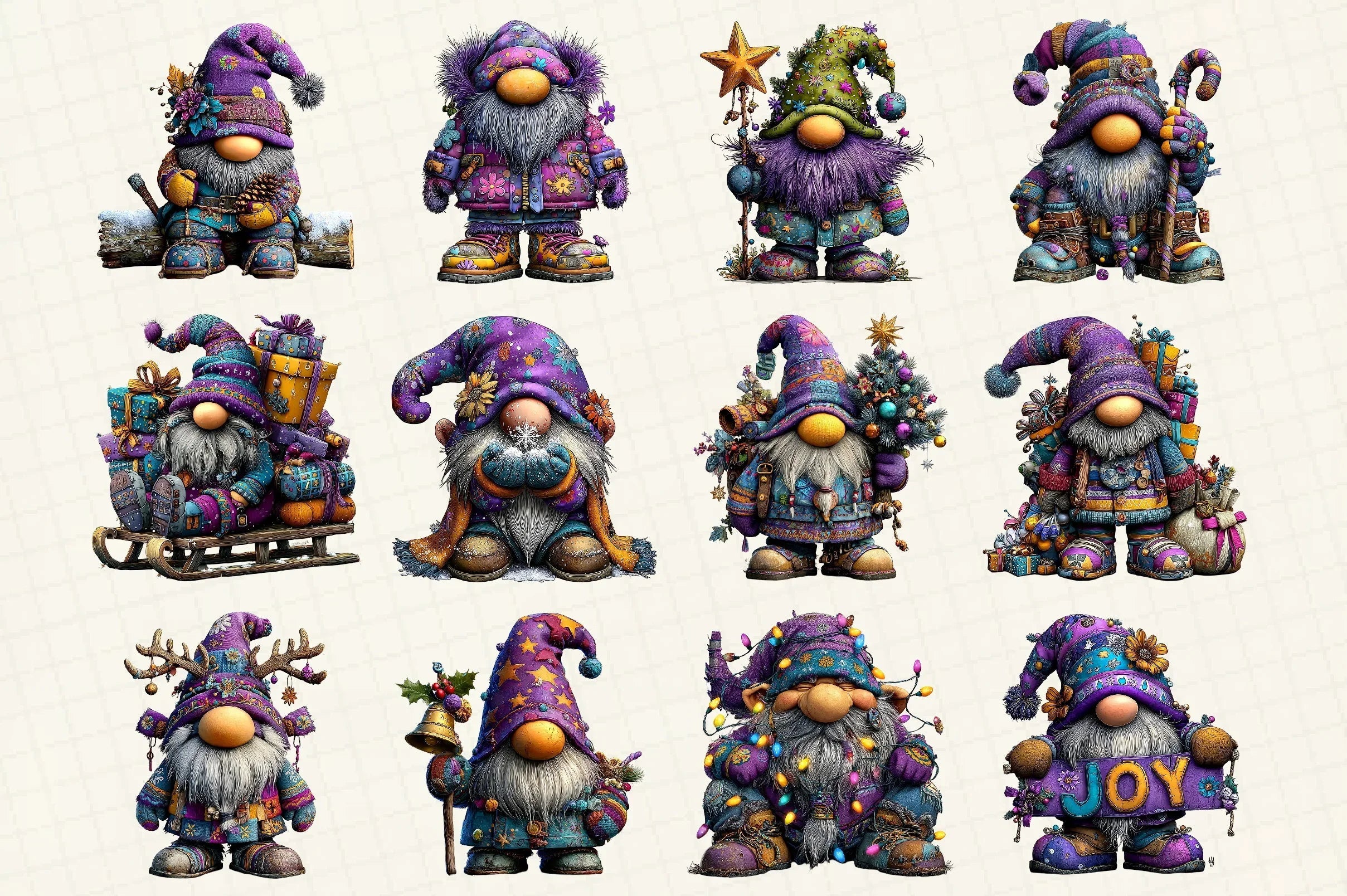 Winter Christmas Gnome Clipart Bundle - CraftNest - Digital Crafting and Art