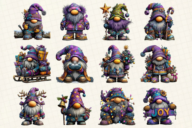 Winter Christmas Gnome Clipart Bundle - CraftNest - Digital Crafting and Art