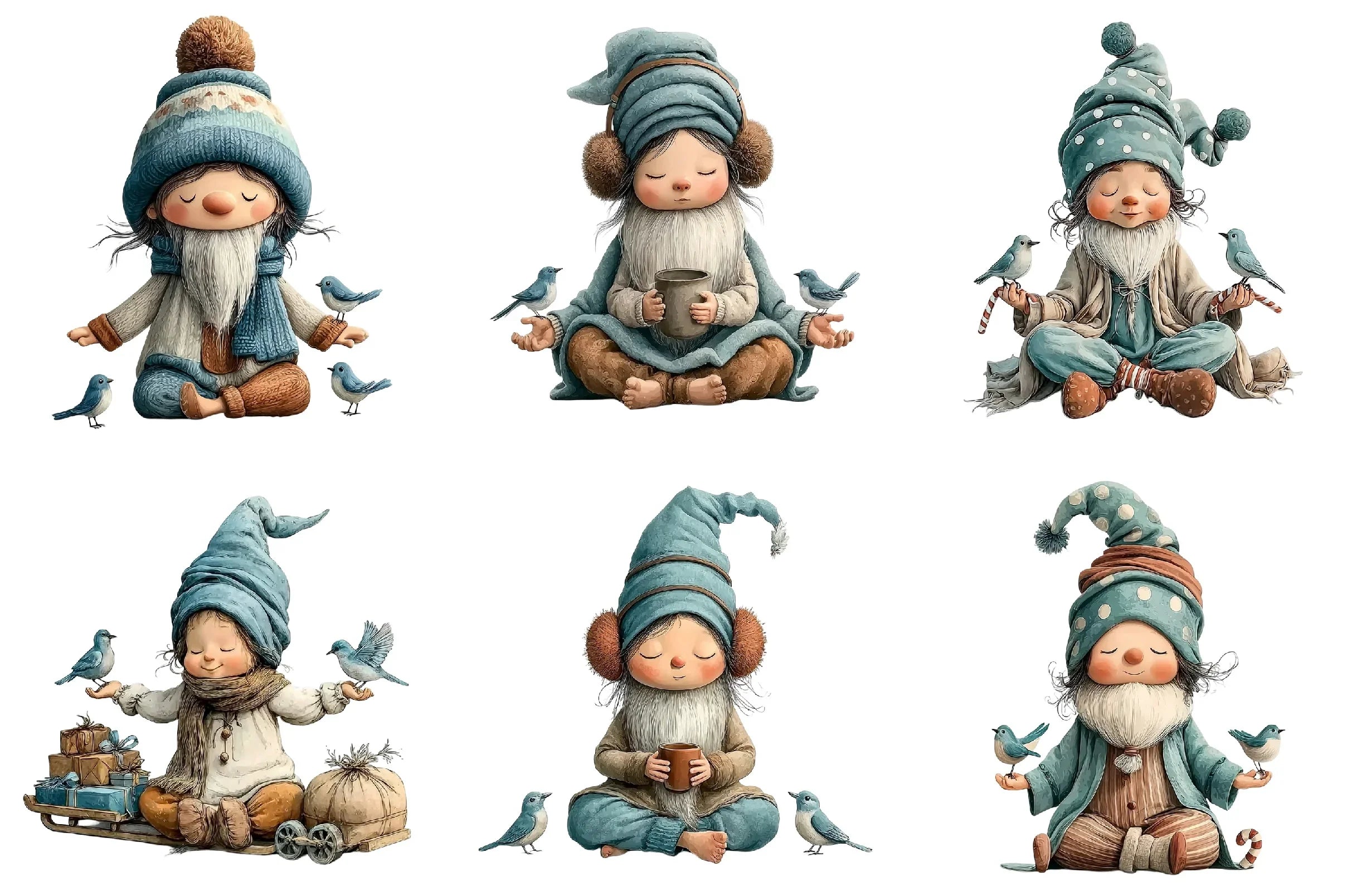 Winter Christmas Gnome Clipart Bundle - CraftNest - Digital Crafting and Art