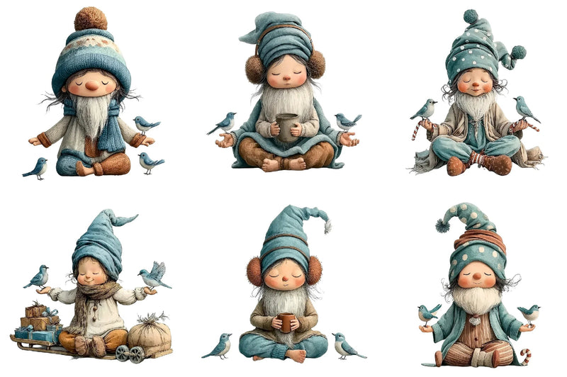 Winter Christmas Gnome Clipart Bundle - CraftNest - Digital Crafting and Art