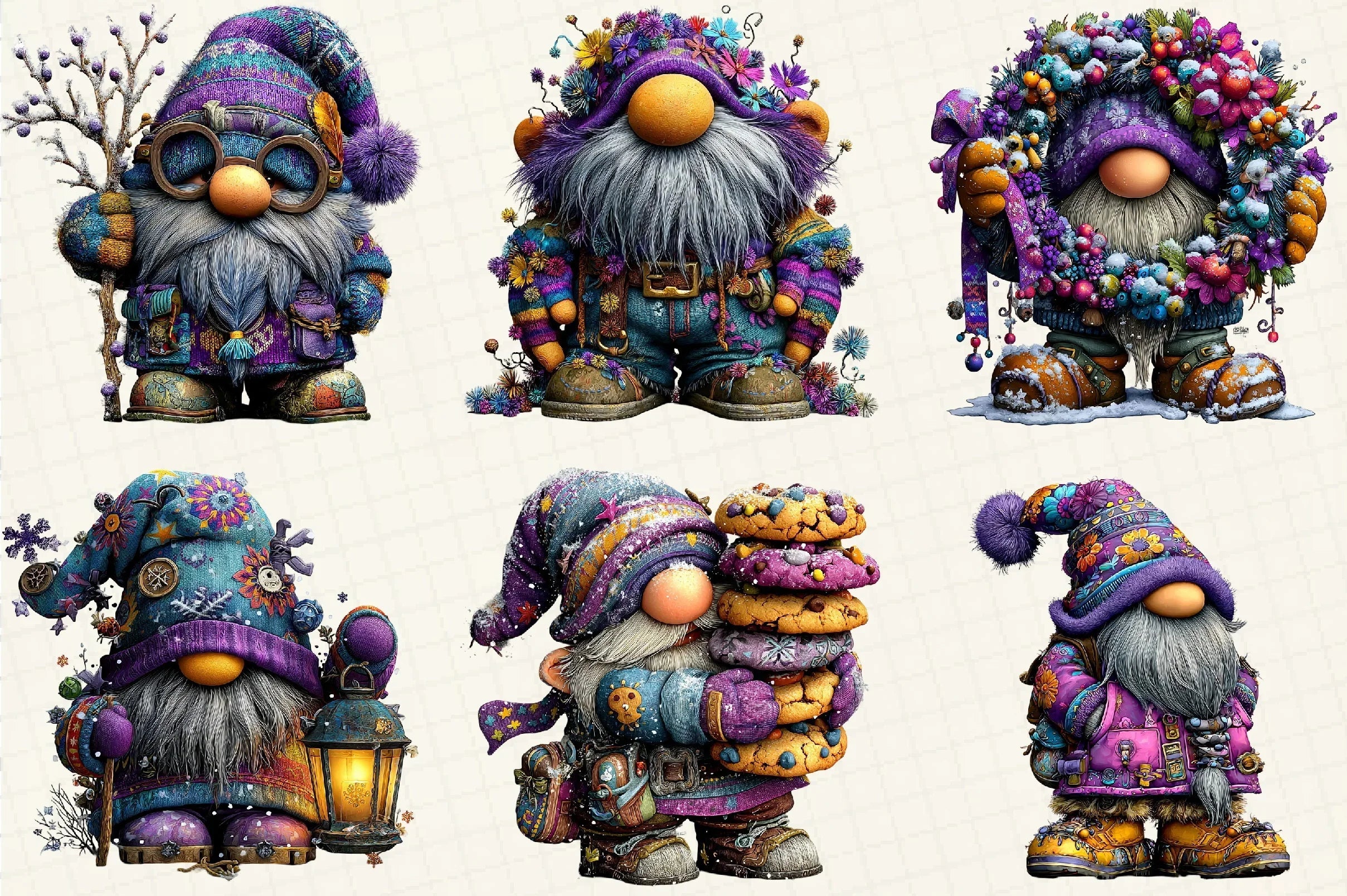 Winter Christmas Gnome Clipart Bundle - CraftNest - Digital Crafting and Art