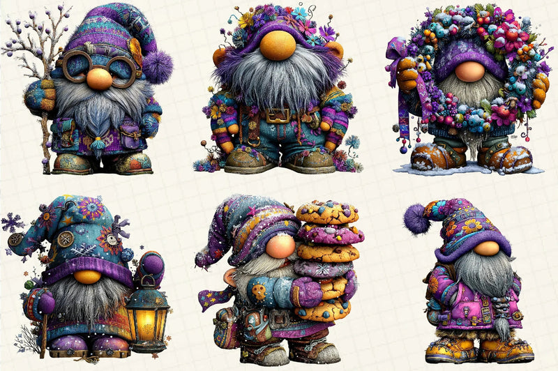 Winter Christmas Gnome Clipart Bundle - CraftNest - Digital Crafting and Art