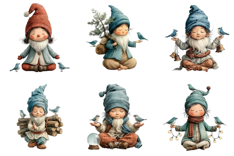Winter Christmas Gnome Clipart Bundle - CraftNest - Digital Crafting and Art