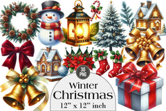 Winter Christmas Clipart Bundle - CraftNest - Digital Crafting and Art