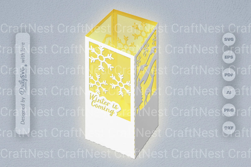 Winter Deer Christmas Papercut SVG Bundle 8 - CraftNest - Digital Crafting and Art