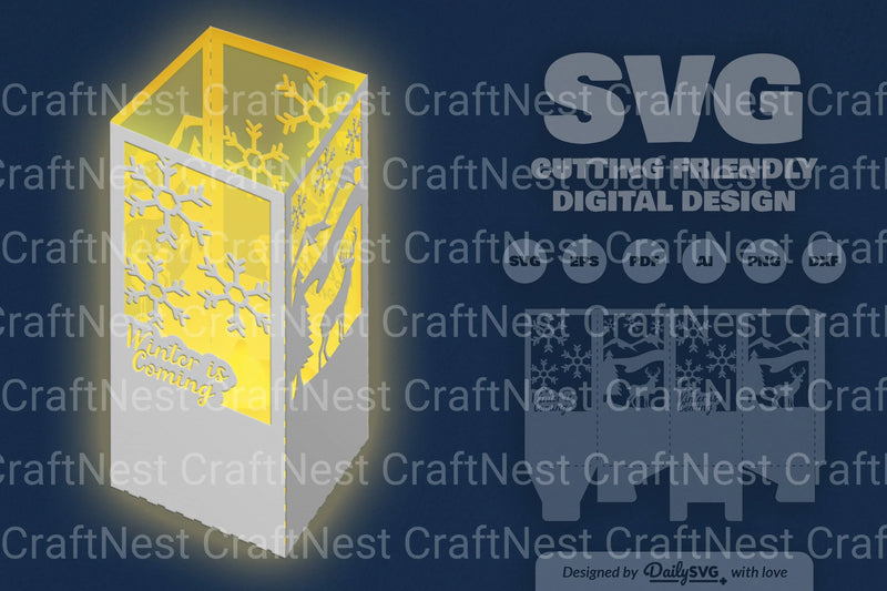 Winter Deer Christmas Papercut SVG Bundle 8 - CraftNest - Digital Crafting and Art