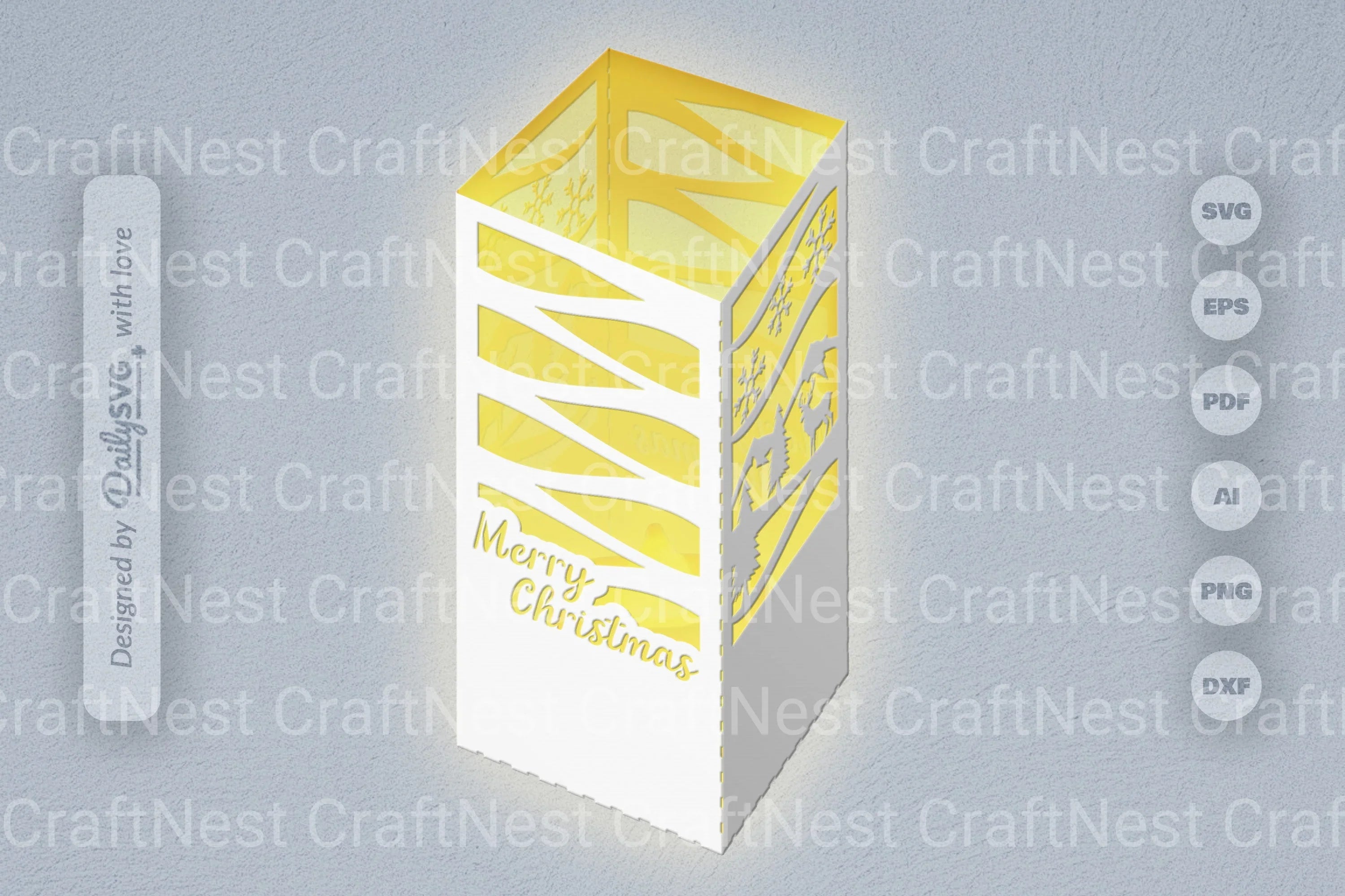 Winter Deer Christmas Papercut SVG Bundle