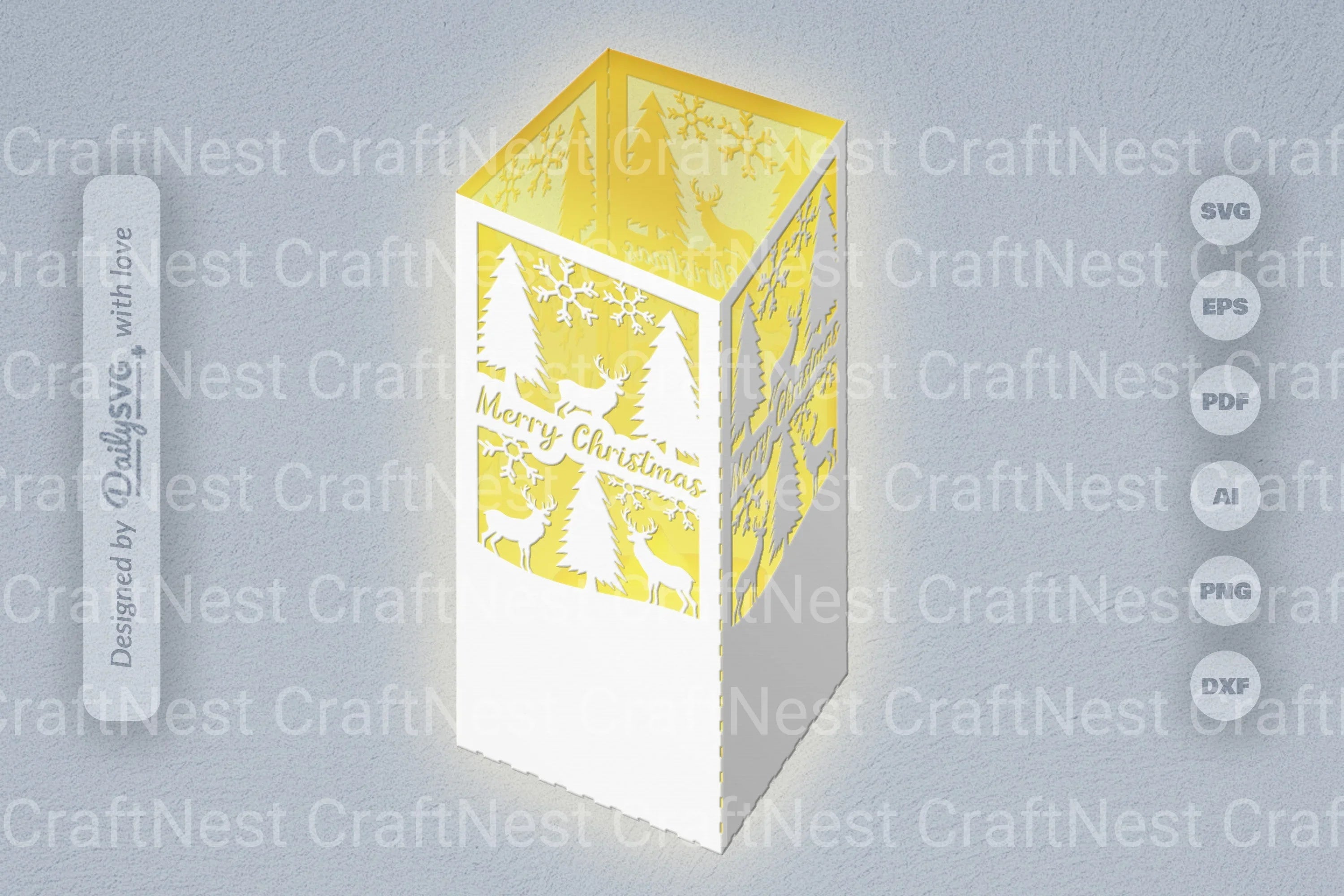 Winter Deer Christmas Papercut SVG Bundle