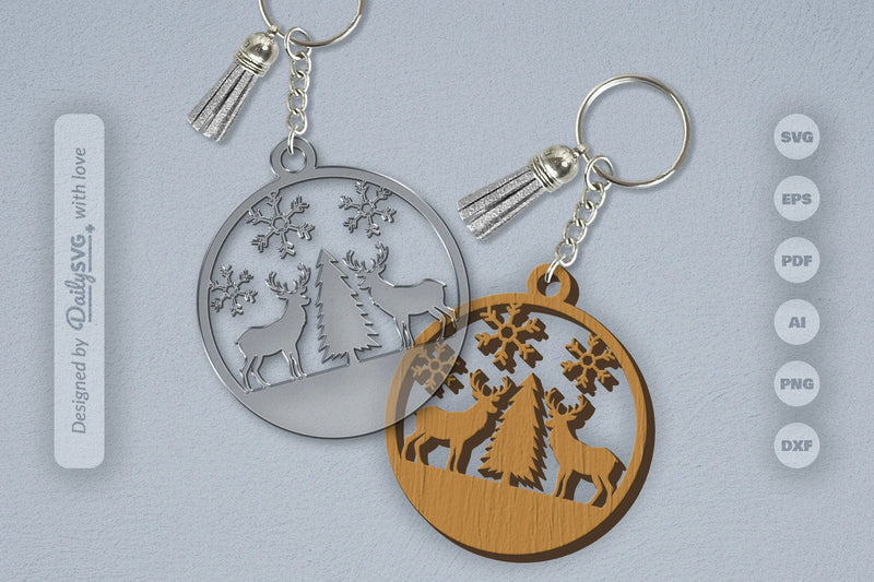 Winter Deer SVG Bundle 7 - CraftNest - Digital Crafting and Art