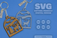 Winter Deer Keychain Clipart SVG Bundle - CraftNest - Digital Crafting and Art
