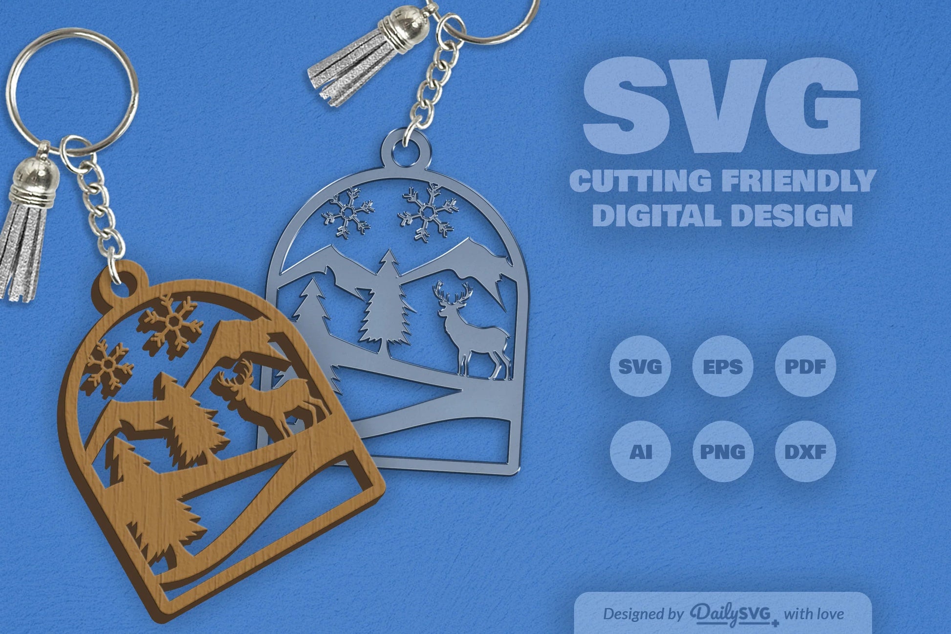 Winter Deer SVG Bundle 3 - CraftNest - Digital Crafting and Art