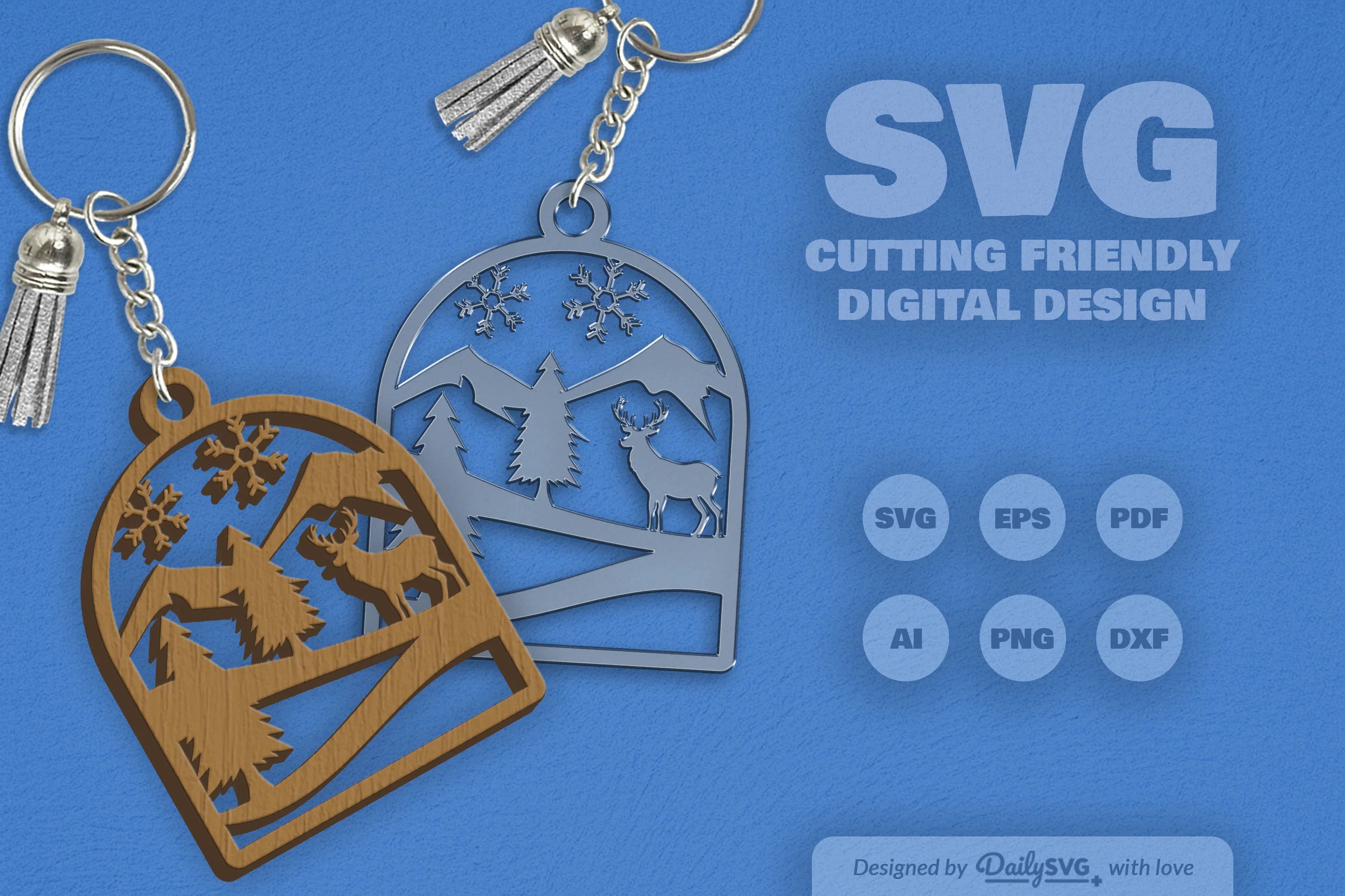 Winter Deer SVG Bundle 3 - CraftNest - Digital Crafting and Art