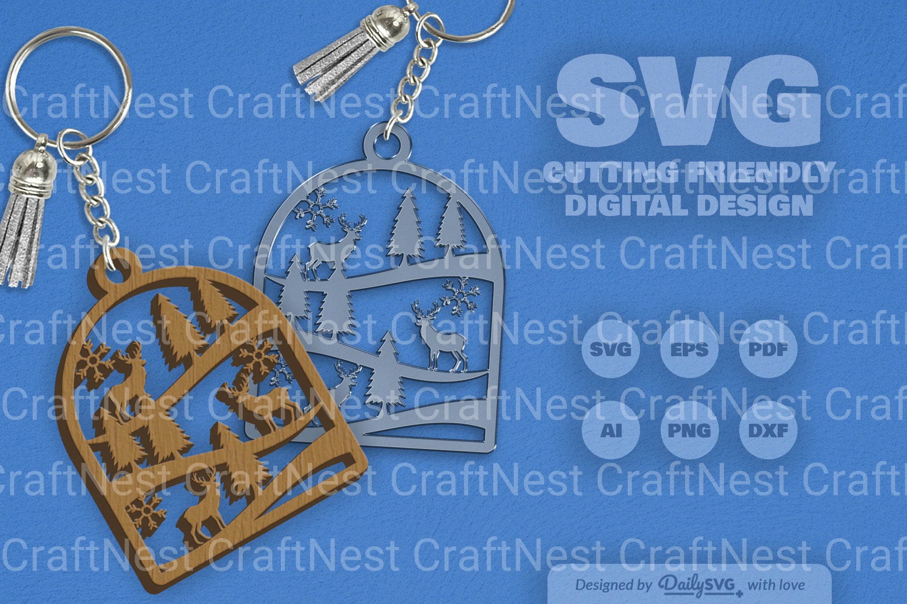 Winter Deer SVG Bundle