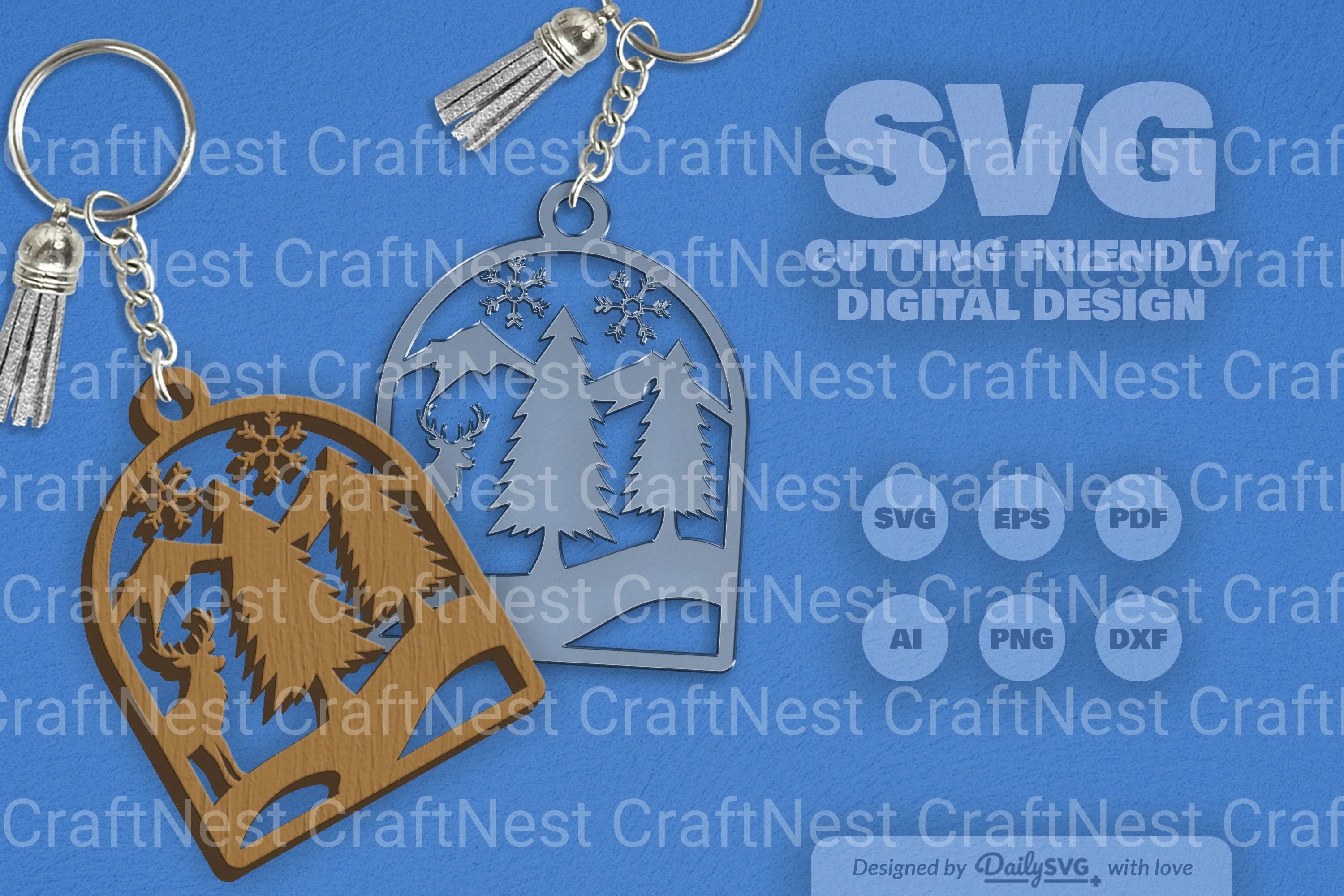 Winter Deer SVG Bundle