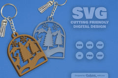 Winter Deer Keychain Clipart SVG Bundle - CraftNest - Digital Crafting and Art