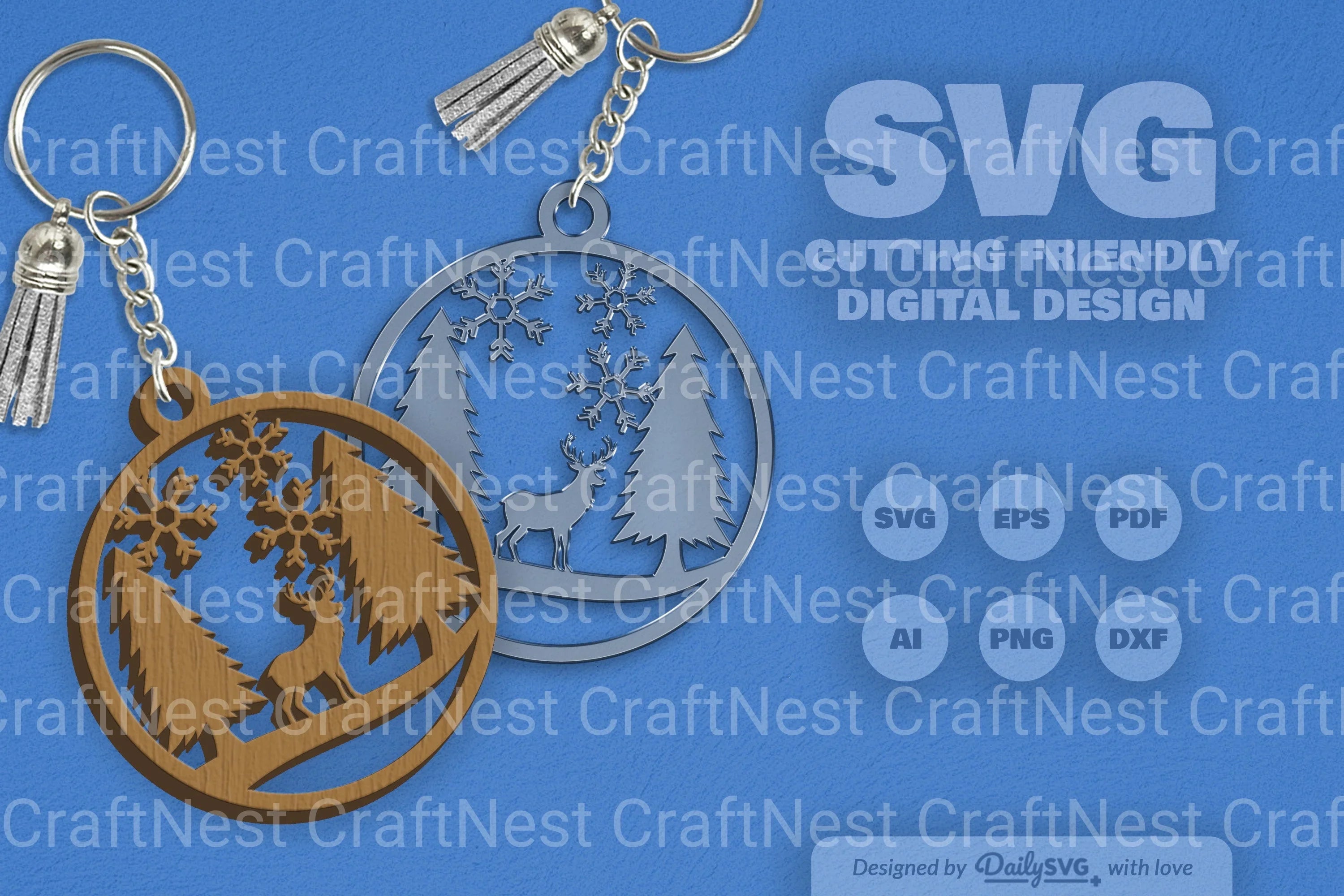 Winter Deer SVG Bundle