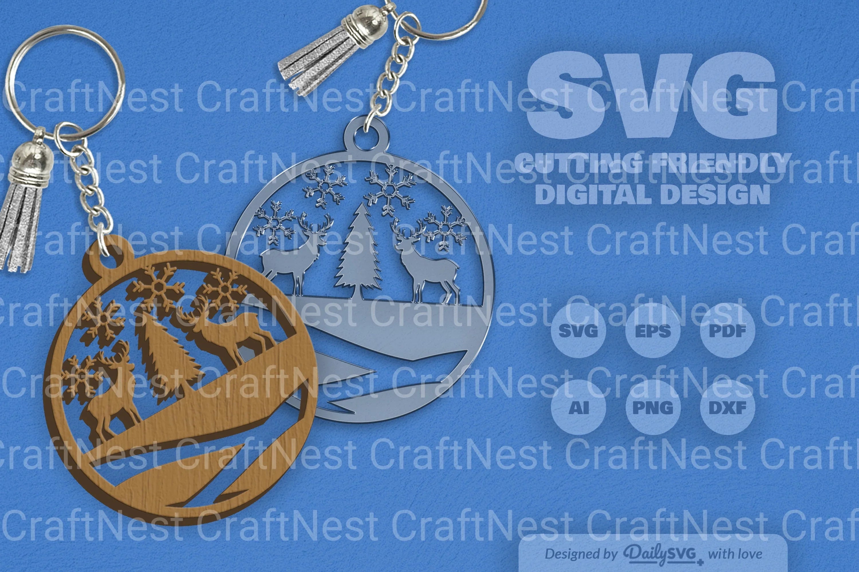 Winter Deer SVG Bundle