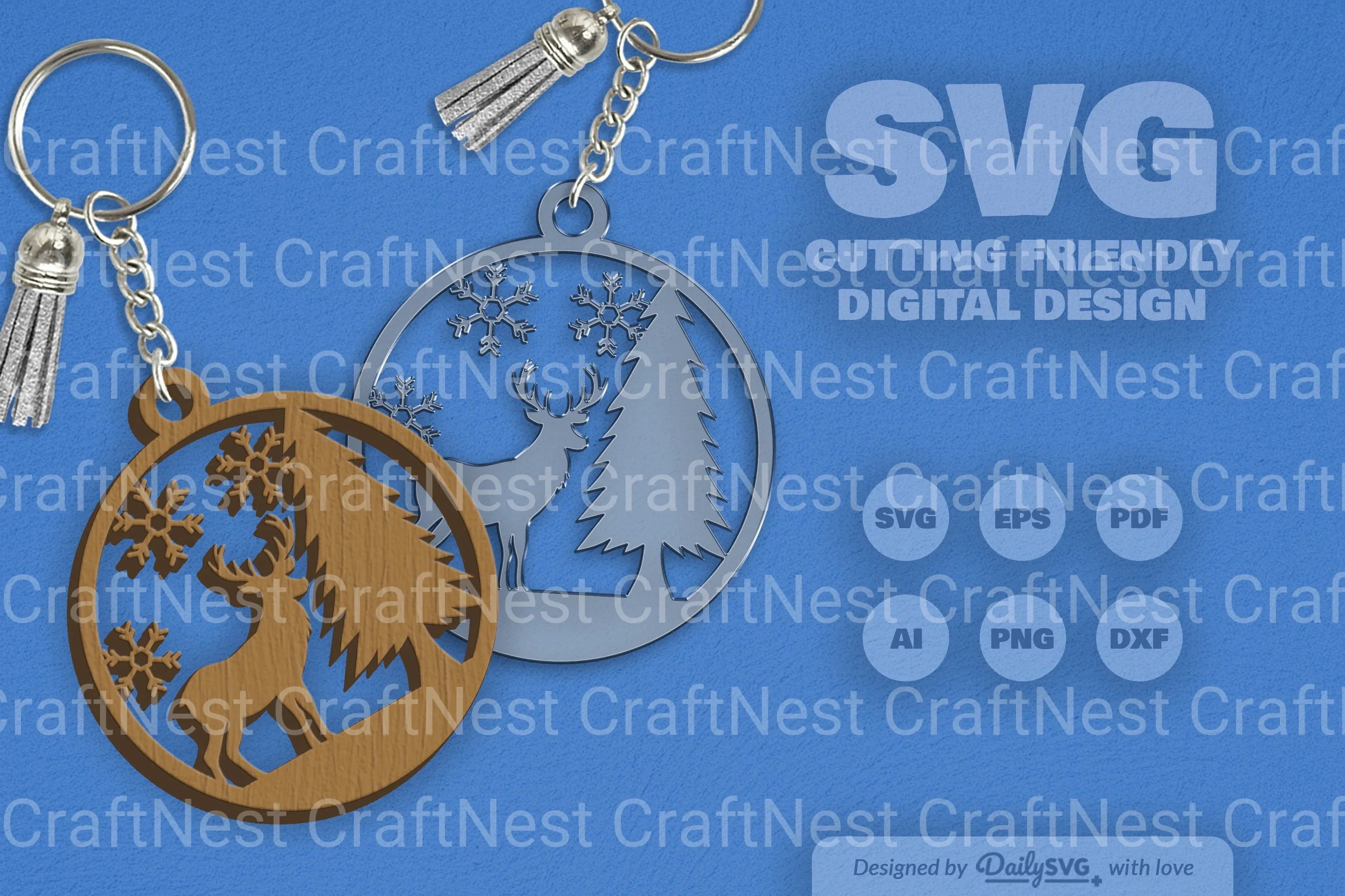 Winter Deer SVG Bundle