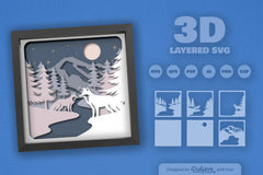 Winter Fox Papercut SVG Bundle - CraftNest - Digital Crafting and Art