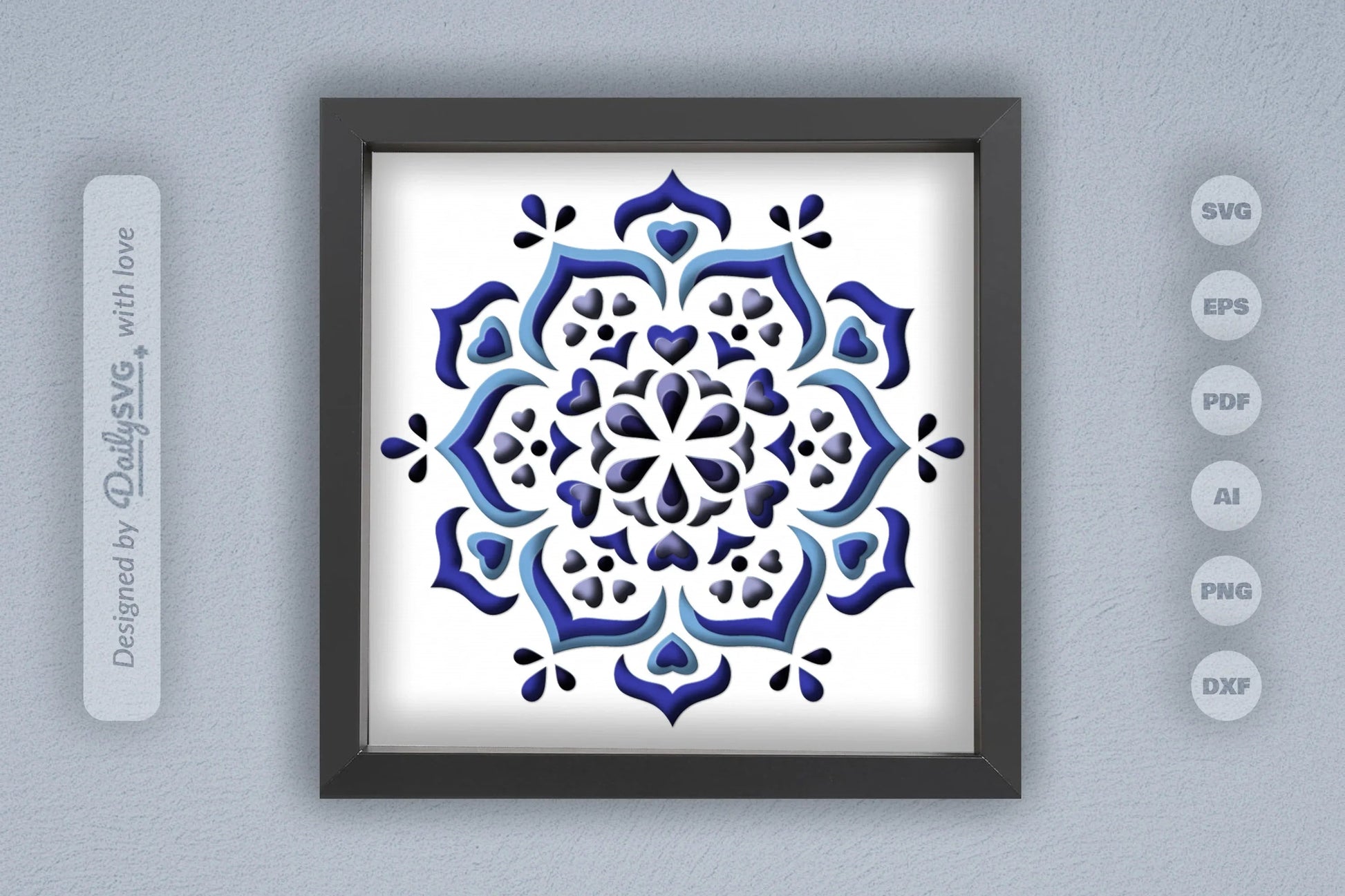 Winter Heart Mandala Papercut SVG Bundle - CraftNest - Digital Crafting and Art