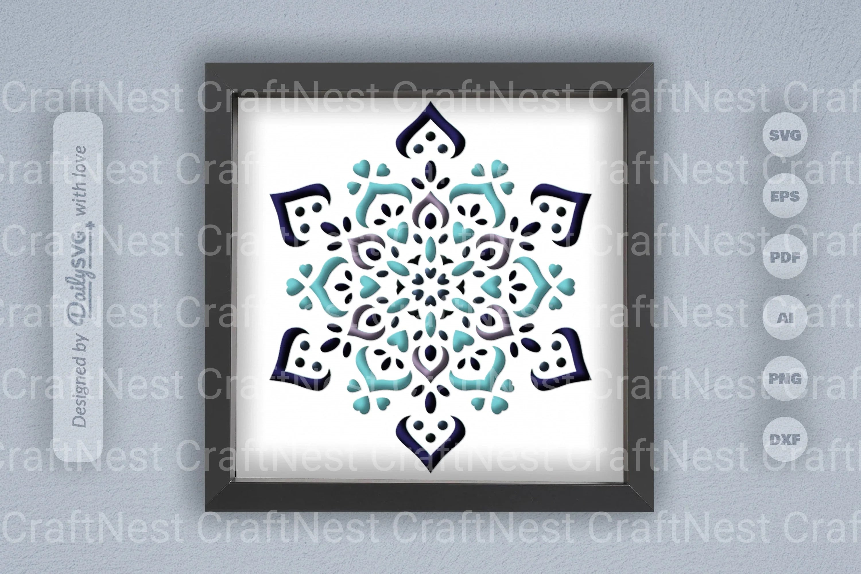 Winter Love Mandala Papercut SVG Bundle