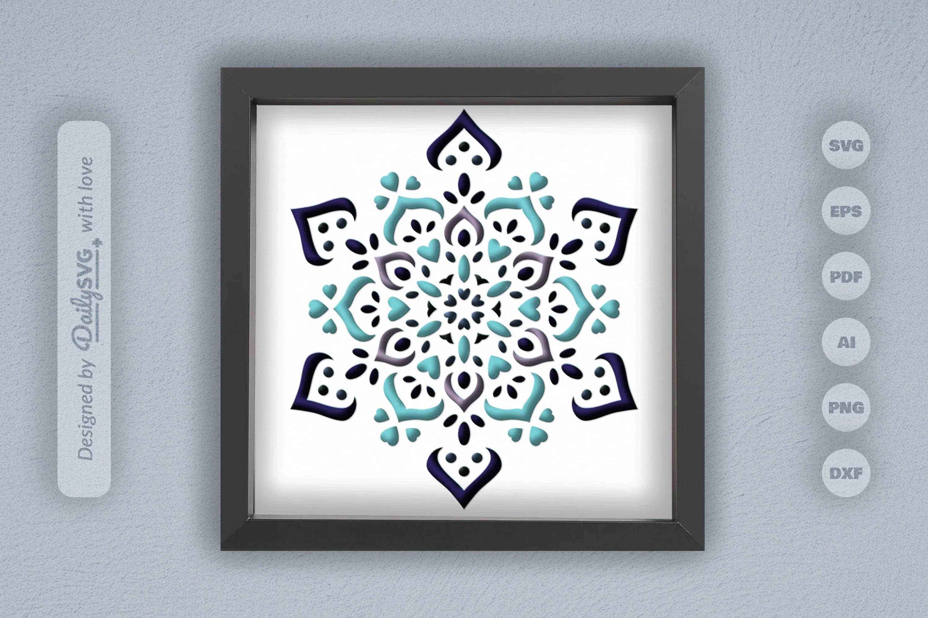 Winter Love Mandala Papercut SVG Bundle - CraftNest - Digital Crafting and Art