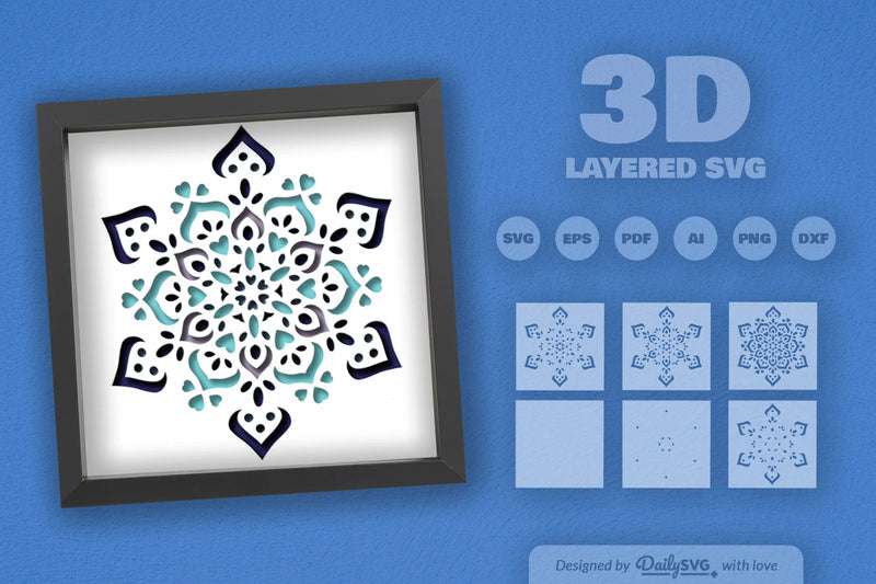 Winter Love Mandala Papercut SVG Bundle - CraftNest - Digital Crafting and Art