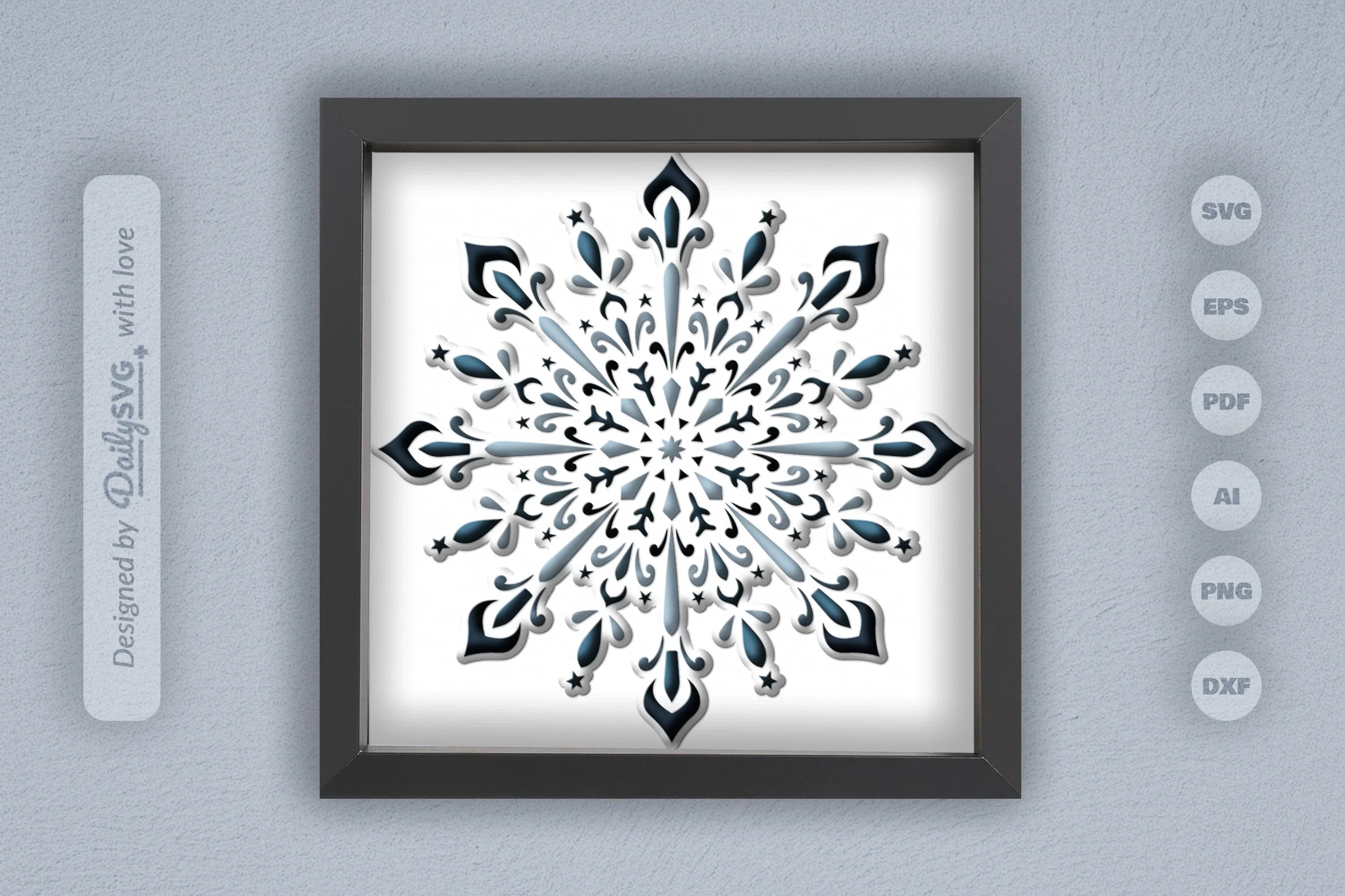 Winter Mandala Papercut SVG Bundle 1 - CraftNest - Digital Crafting and Art