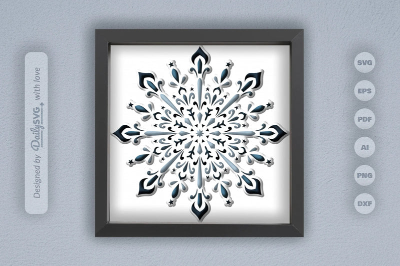 Winter Mandala Papercut SVG Bundle 1 - CraftNest - Digital Crafting and Art
