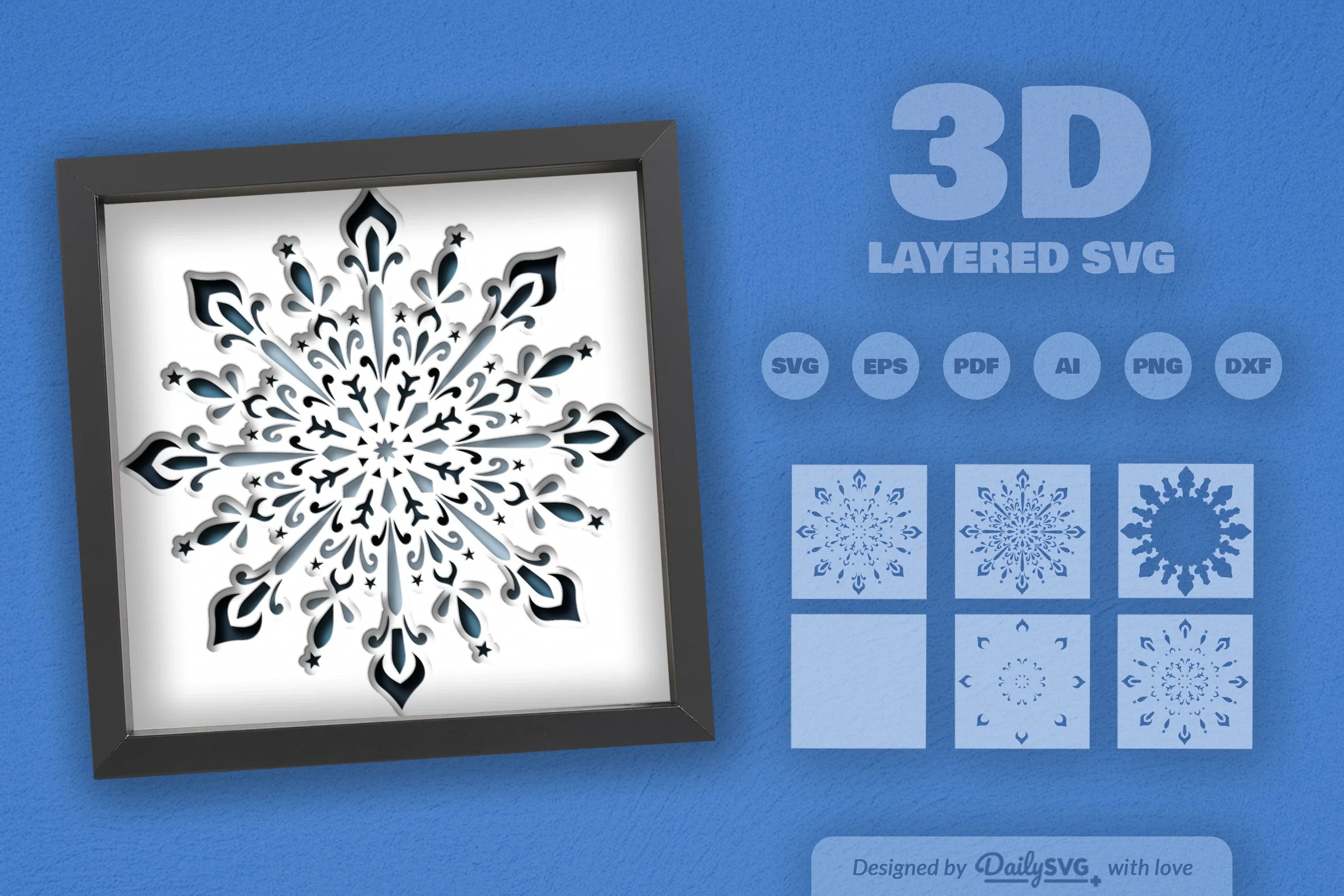 Winter Mandala Papercut SVG Bundle 1 - CraftNest - Digital Crafting and Art