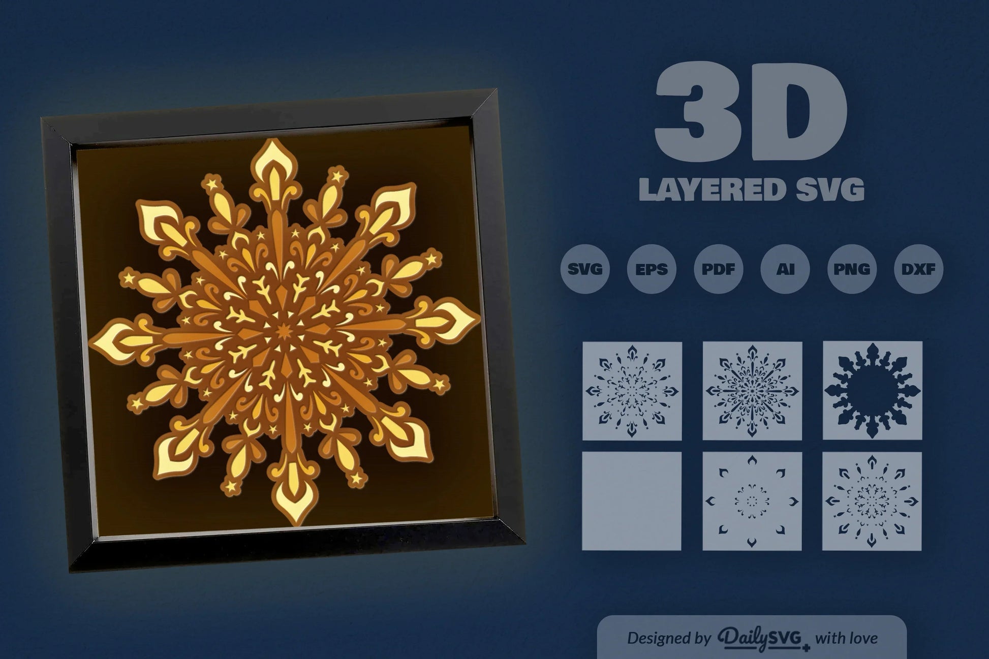 Winter Mandala Papercut SVG Bundle 1 - CraftNest - Digital Crafting and Art
