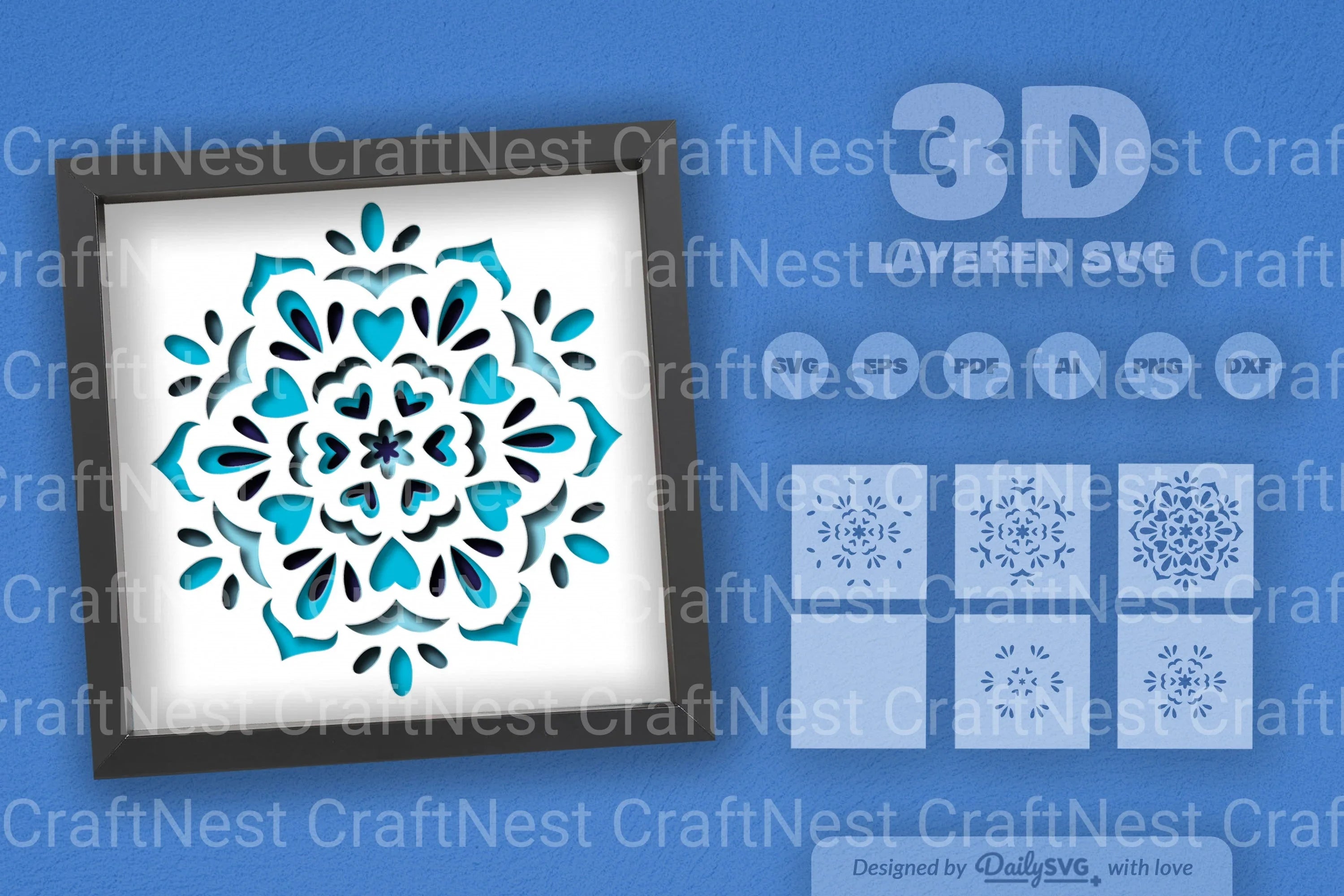 Winter Mandala Snow Papercut SVG Bundle