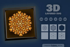 Winter Mandala Heart Papercut SVG Bundle - CraftNest - Digital Crafting and Art