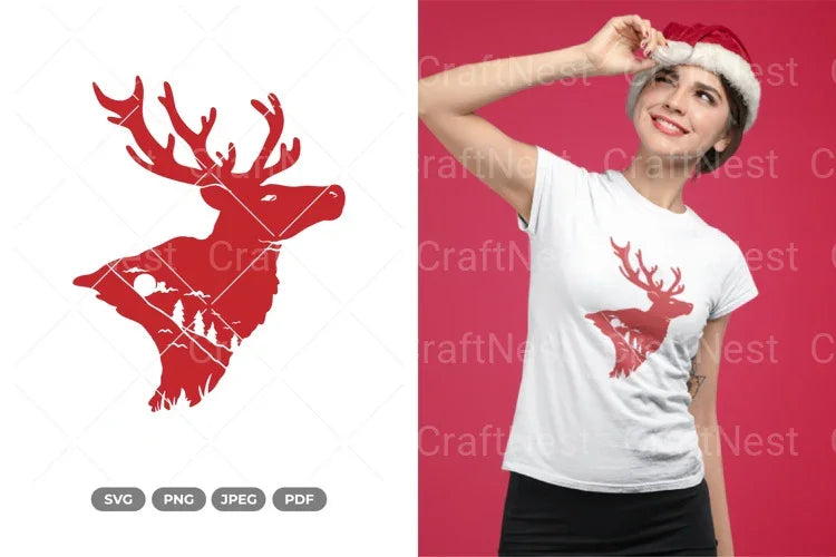 Winter Reindeer Scene SVG Bundle - CraftNest - Digital Crafting and Art