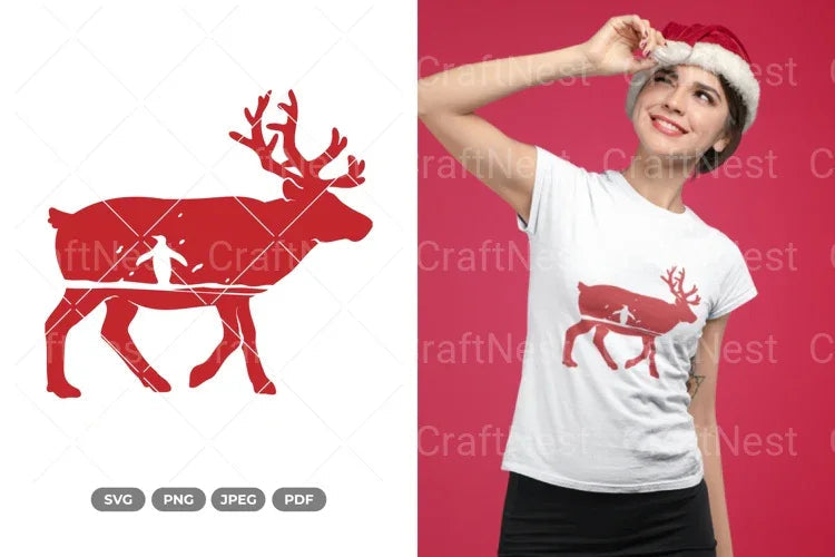 Winter Reindeer Scene Clipart Bundle - CraftNest - Digital Crafting and Art