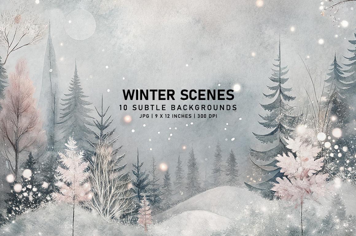 Winter Scenes Digital Papers - Christmas - CraftNest - Digital Crafting and Art