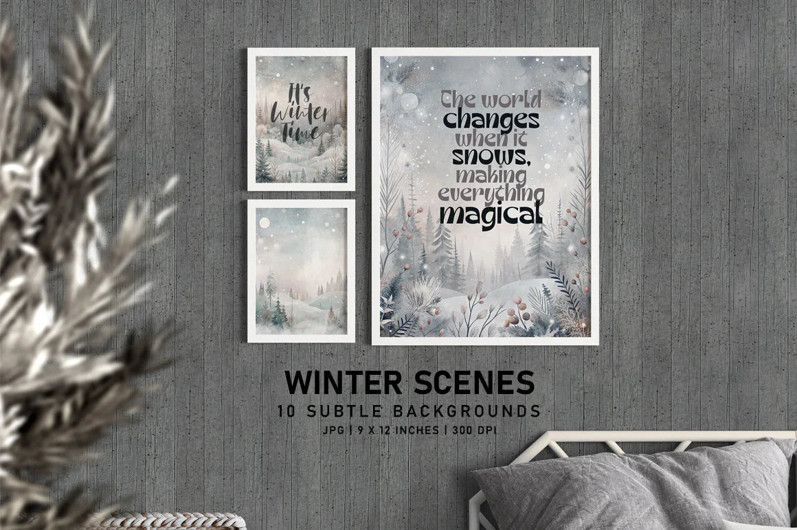 Winter Scenes Digital Papers - Christmas - CraftNest - Digital Crafting and Art