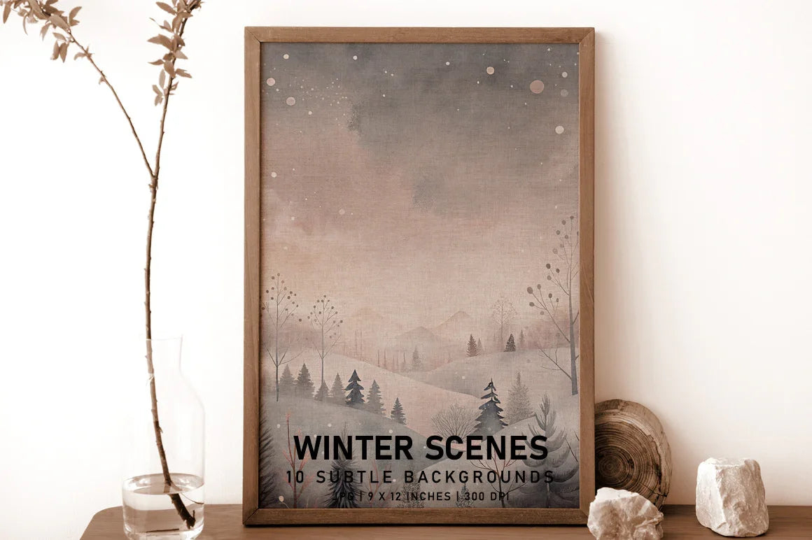 Winter Scenes Digital Papers - Christmas - CraftNest - Digital Crafting and Art