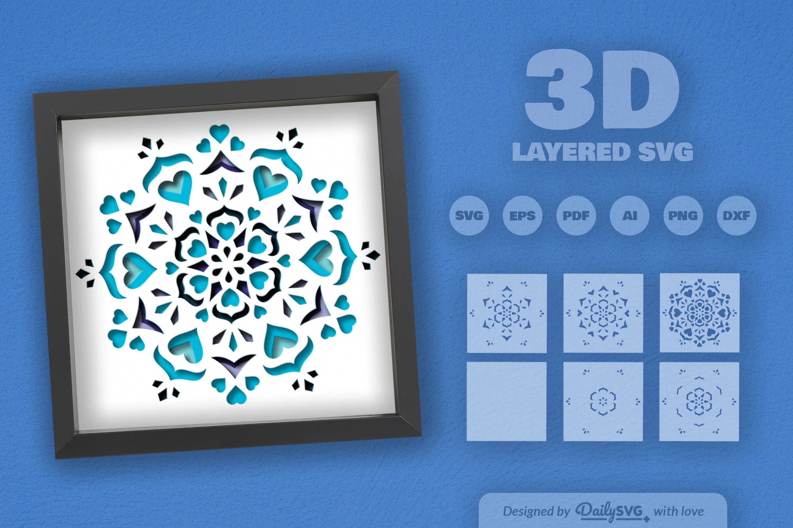 Winter Snow Mandala Papercut SVG Bundle - CraftNest - Digital Crafting and Art