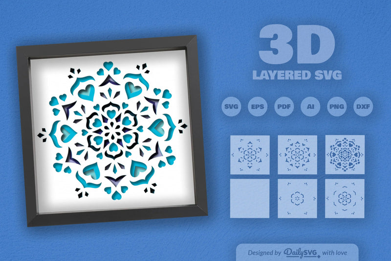 Winter Snow Mandala Papercut SVG Bundle - CraftNest - Digital Crafting and Art