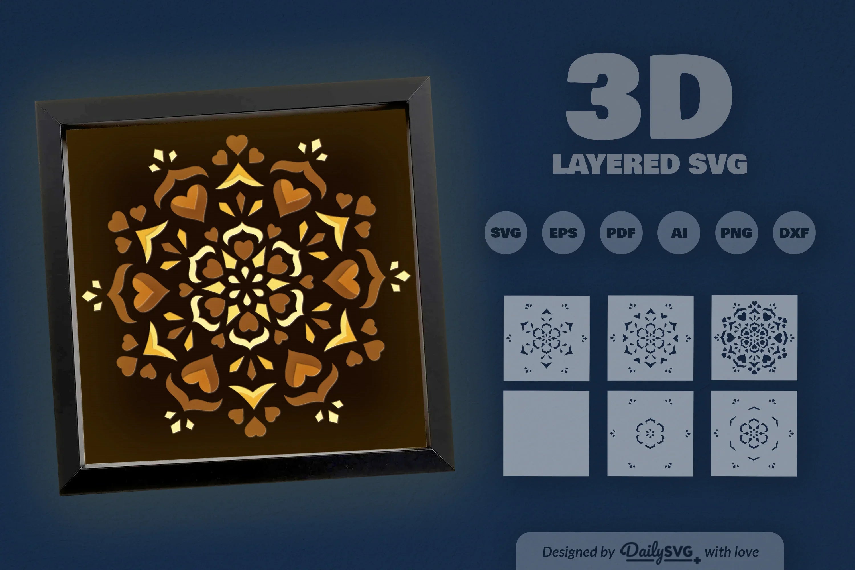 Winter Snow Mandala Papercut SVG Bundle - CraftNest - Digital Crafting and Art