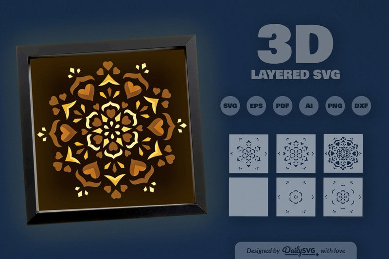 Winter Snow Mandala Papercut SVG Bundle - CraftNest - Digital Crafting and Art