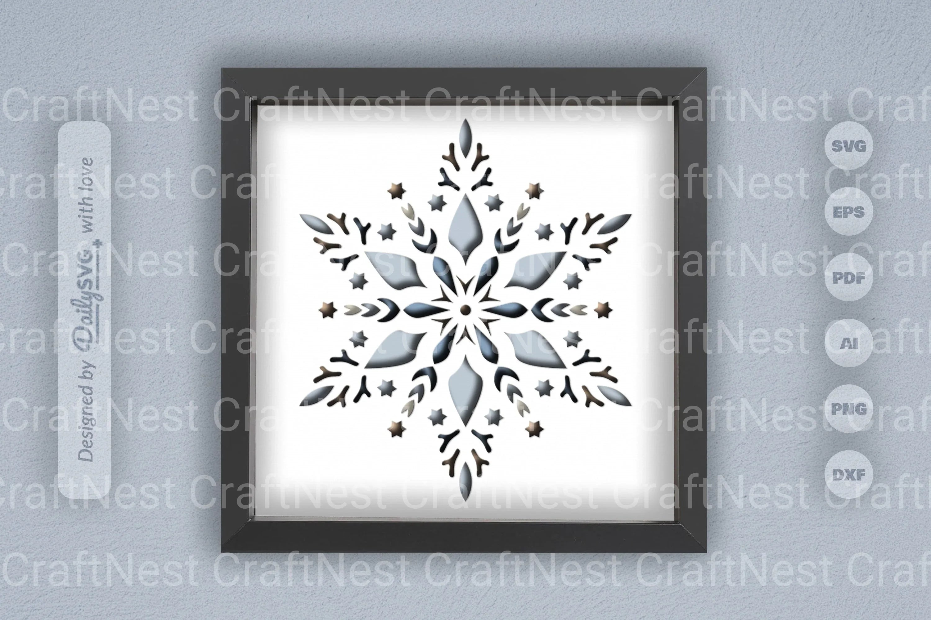 Winter Snowflake Papercut SVG Bundle