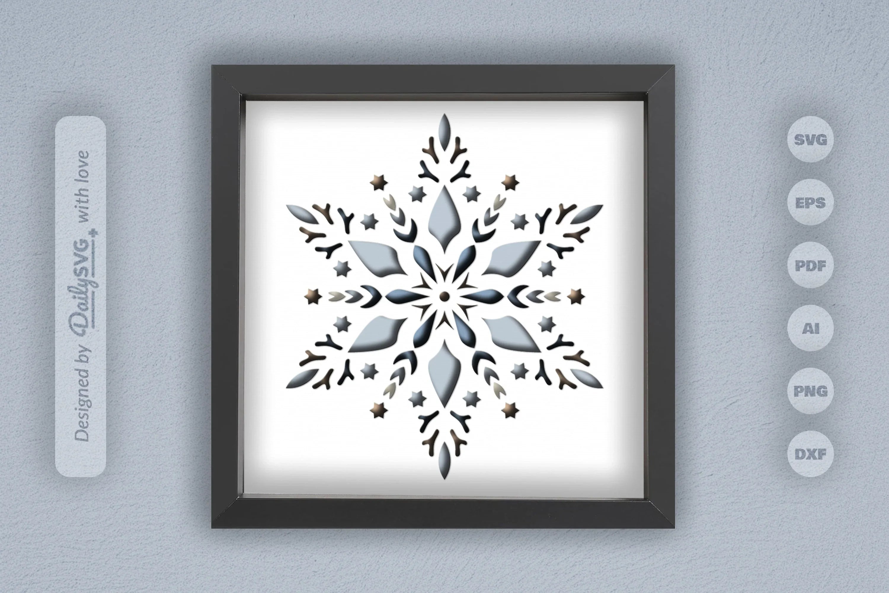 Winter Snowflake Papercut SVG Bundle - CraftNest - Digital Crafting and Art
