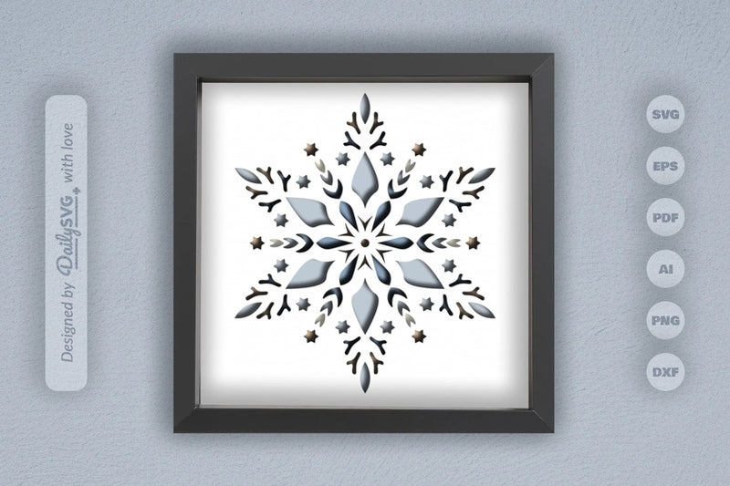 Winter Snowflake Papercut SVG Bundle - CraftNest - Digital Crafting and Art