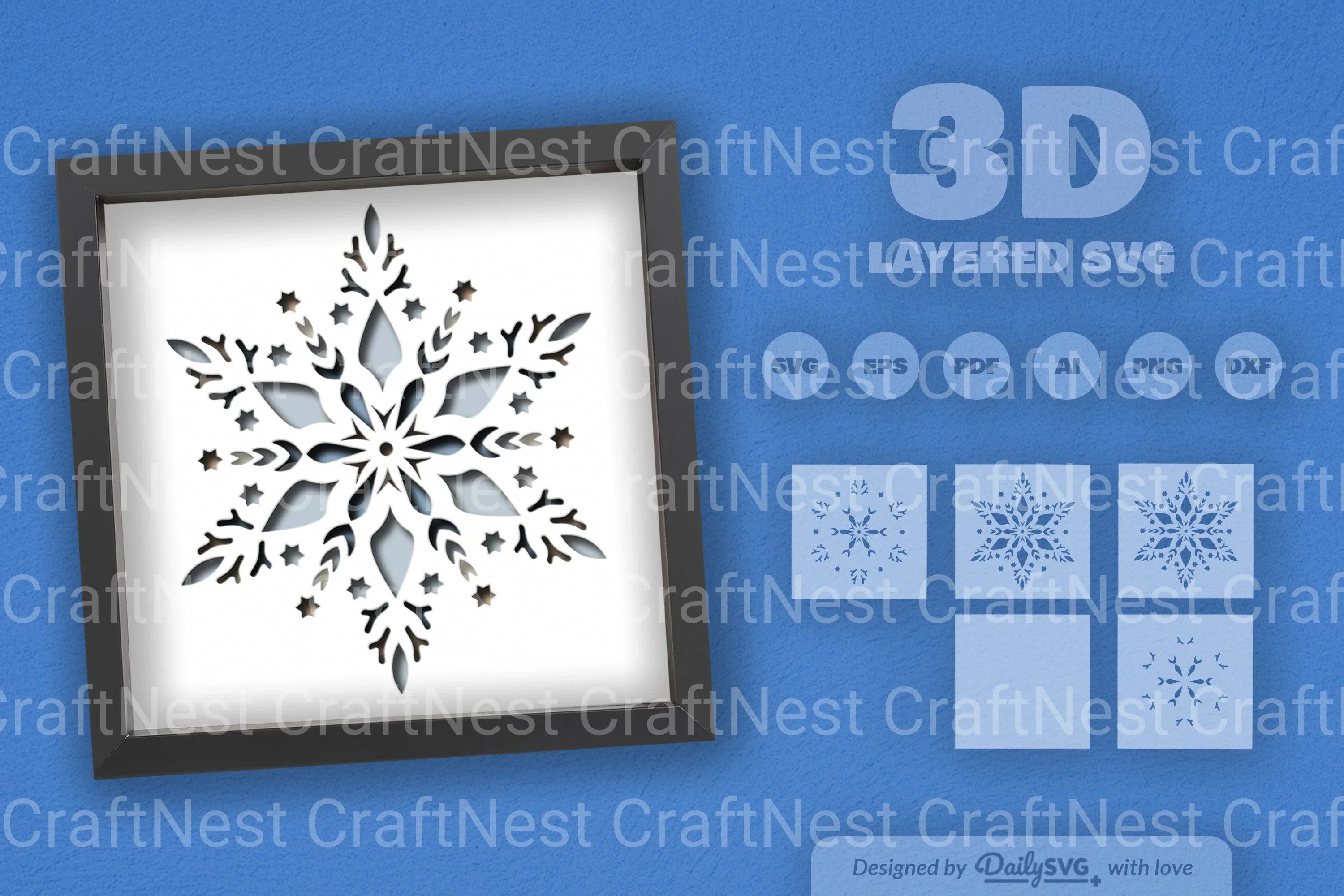 Winter Snowflake Papercut SVG Bundle