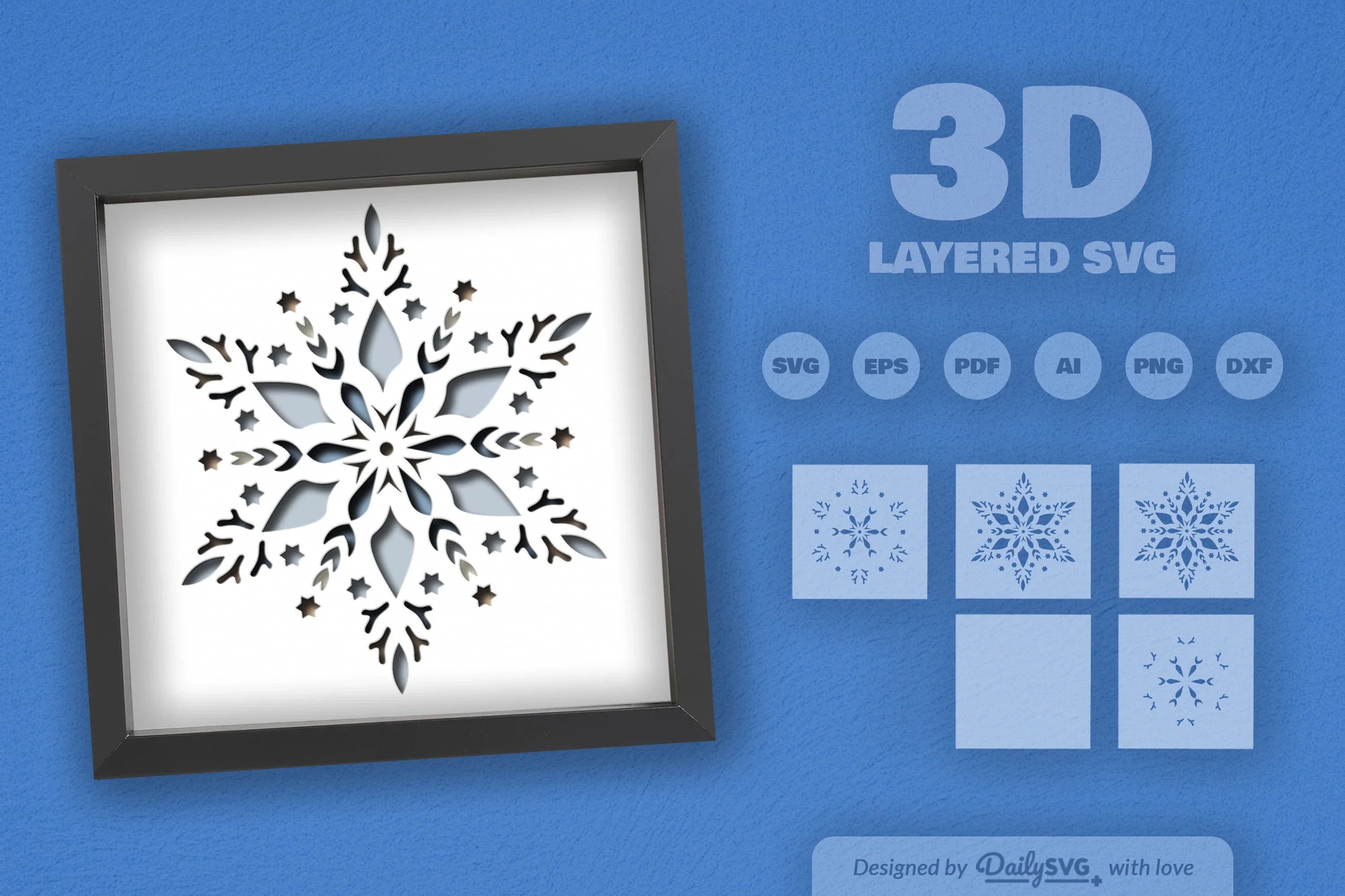 Winter Snowflake Papercut SVG Bundle - CraftNest - Digital Crafting and Art
