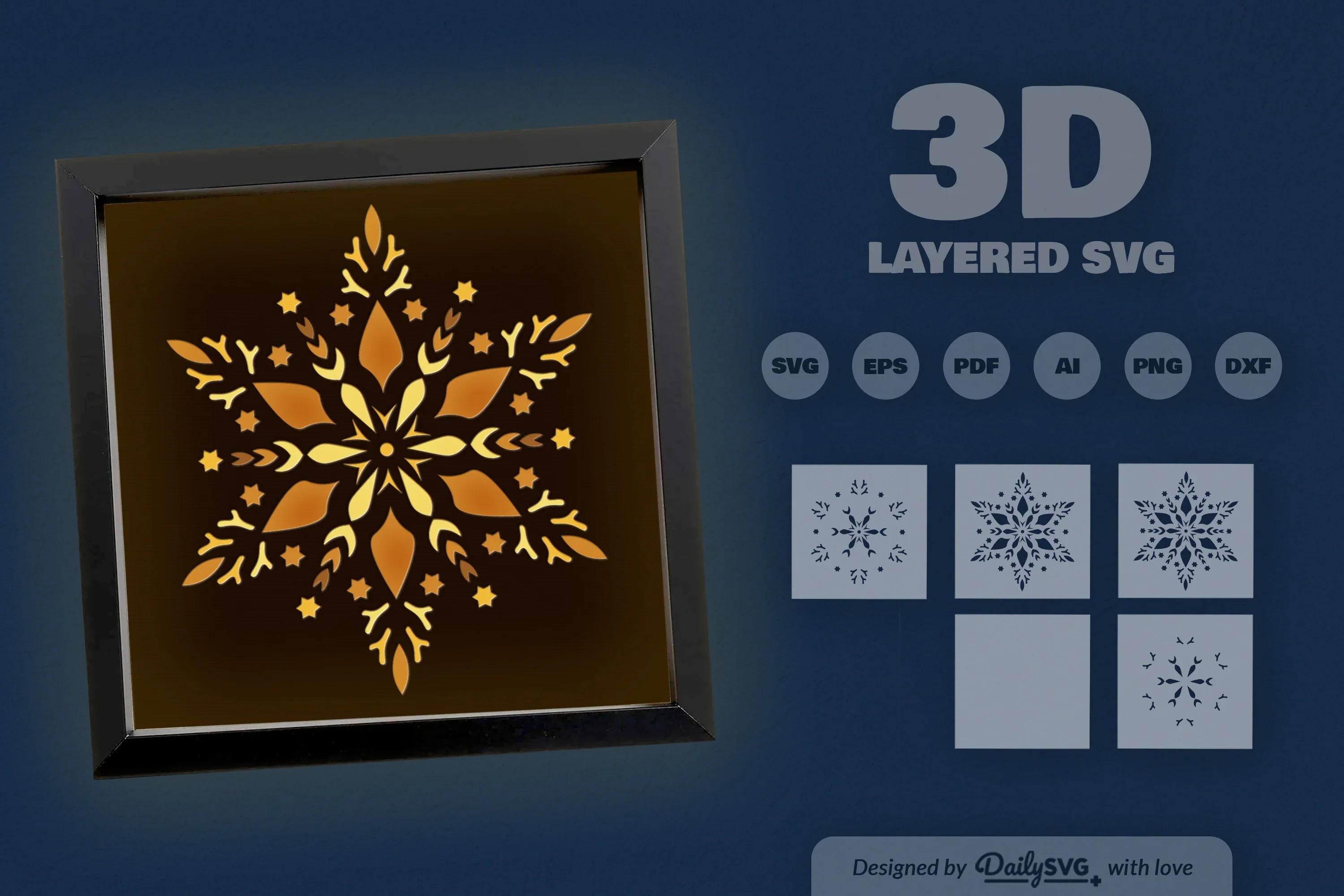 Winter Snowflake Papercut SVG Bundle - CraftNest - Digital Crafting and Art