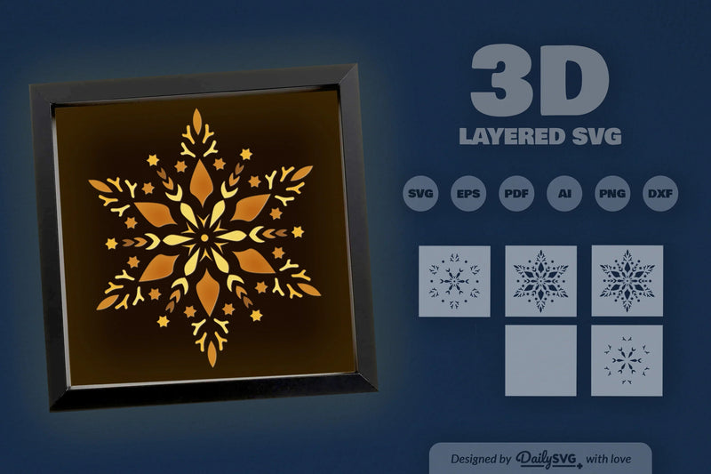 Winter Snowflake Papercut SVG Bundle - CraftNest - Digital Crafting and Art