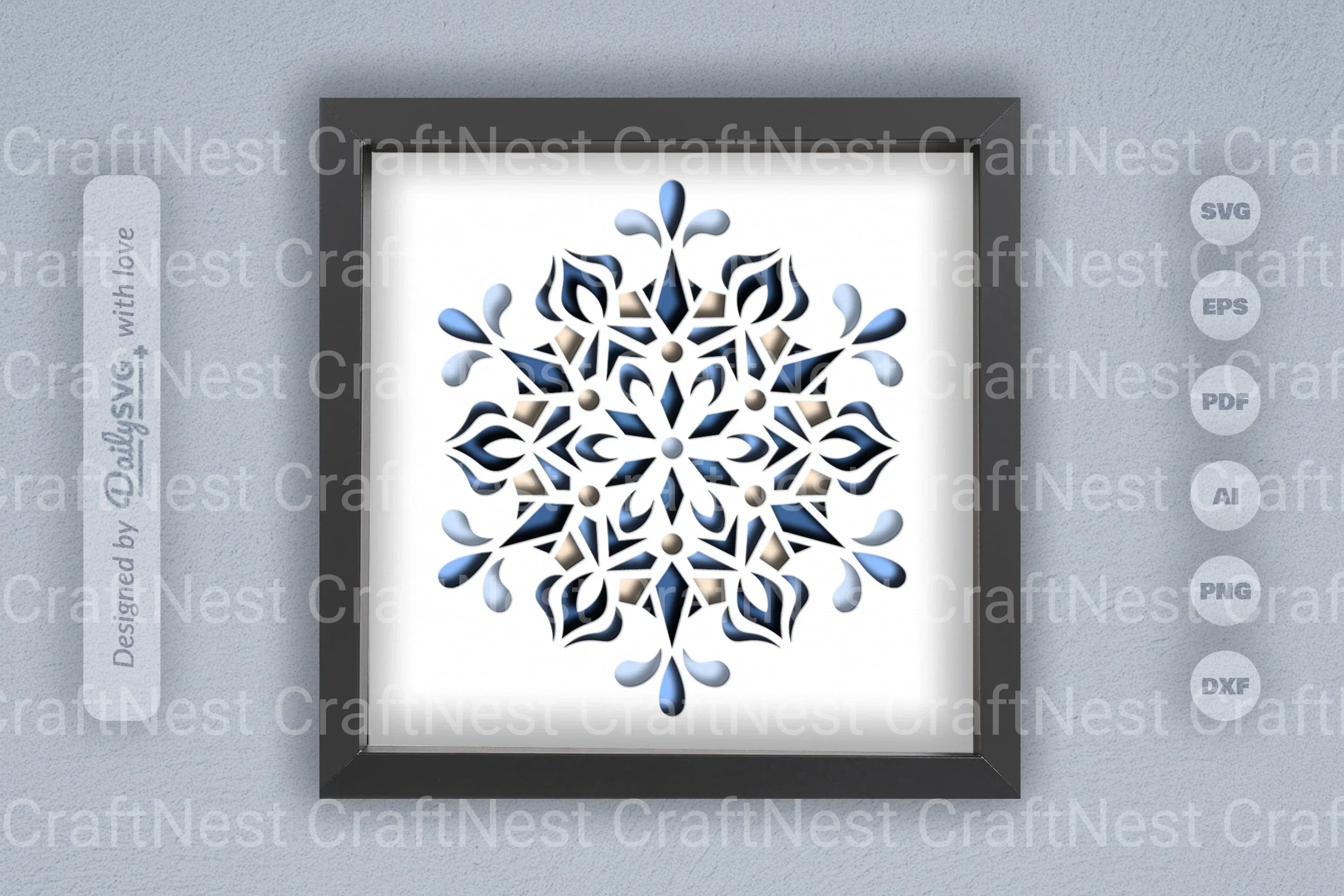 Winter Snowflake Mandala Papercut SVG Bundle